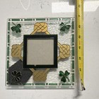 Stained Glass Celtic Shamrock Square Photo Frame 7x7 in Gold Green — photo 5