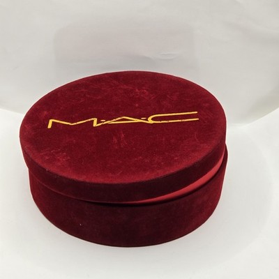 MAC M.A.C Plush Red Velvet Keepsake Storage Round EMPTY Box PR EDITION 8''D