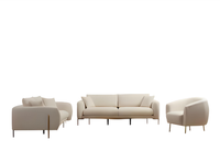 Wohnzimmer Polster Sofa Set Dreisitzer 2-Sitzer LuxuriöSer Textil Sessel