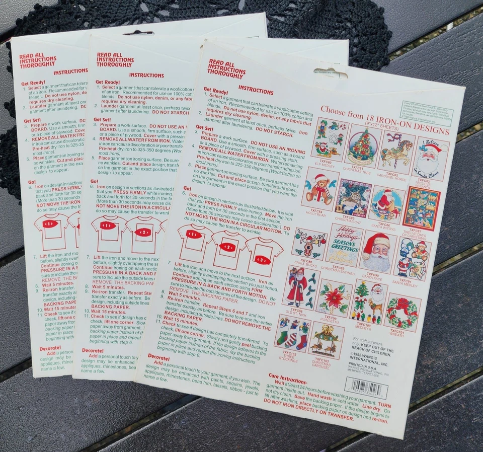 Винтажный лот из 3 рождественских полноцветных переводных пакетов Topix — новые из старых запасов - Изображение 2 из 4