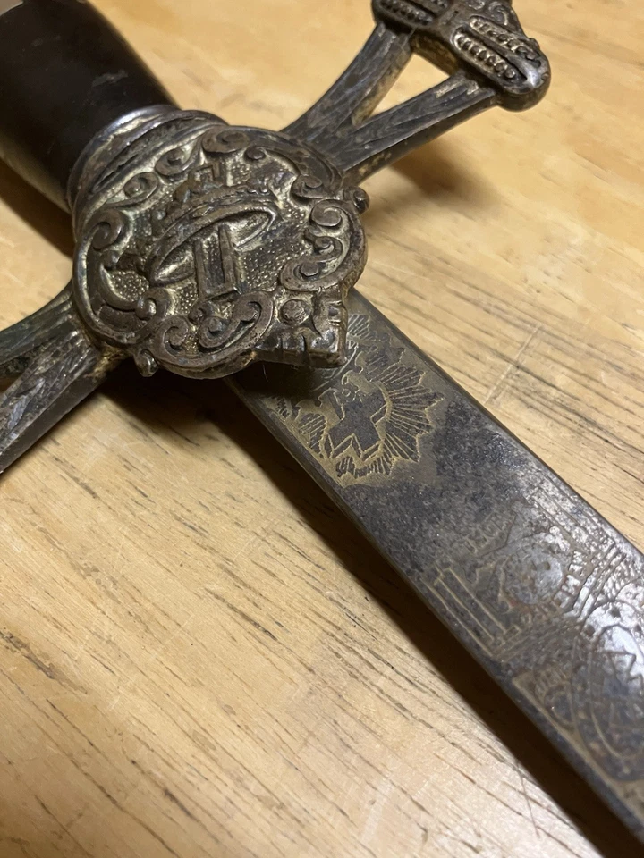 Винтажный масонский братский меч и ножны Mc Lilley Co масонский крестоносец - Изображение 2 из 4