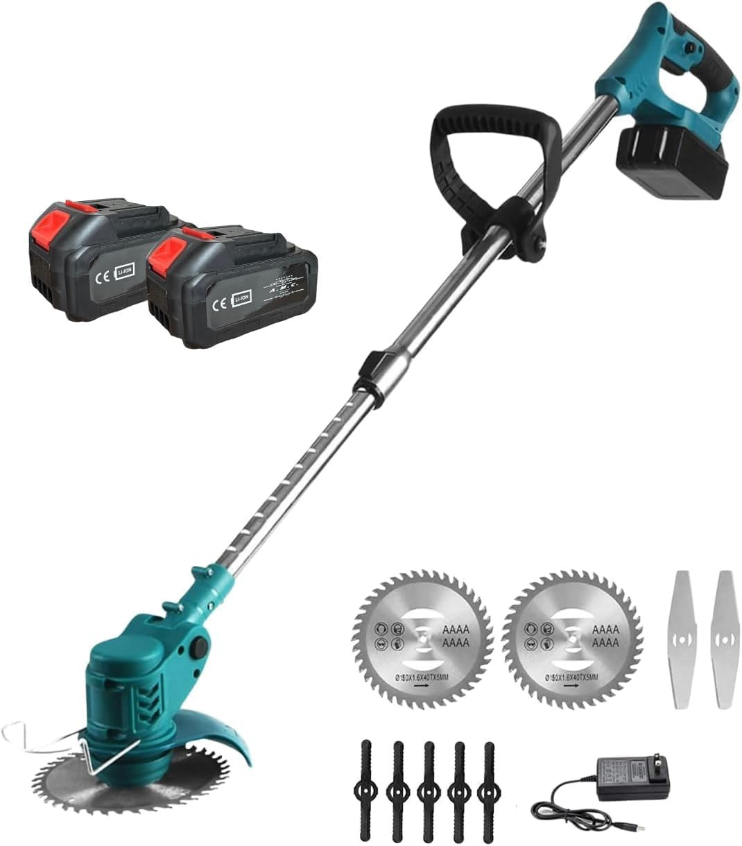 Decespugliatore Elettrico Doppia Batteria 21V: Tagliabordi Professionale