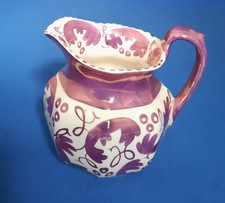 Wedgwood Of Etruria & Barlaston Purple Lustre Hand Made Milk Jug (1840s-60s)