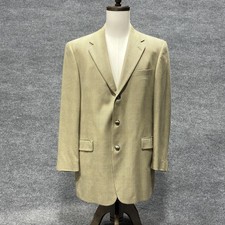 Austin Reed Blazer Mens 42L Tan Glen Plaid Sport Coat Made USA 3 Button Classic