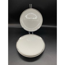 Fukagawa China Arita 900P Set of 4 Bread Plates White with Silver Rim 6.25"