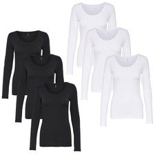 ONLY 3er Pack Damen Langarmshirt Live Love Ne...