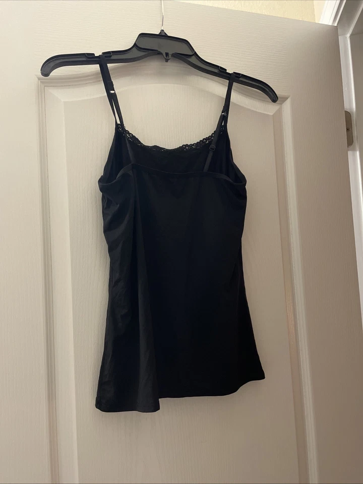 Top camisola Secret Treasures para mujer con ribete de encaje negro, talla M Foto 2 de 2