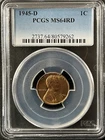 1945-D  1C RD Lincoln Wheat One Cent  PCGS MS64RD  80579262