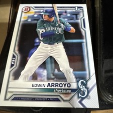 EDWIN ARROYO 2021 BOWMAN 1st EDITION CARD BD74 MARINERS/REDS (FIRST ROOKIE BASE)