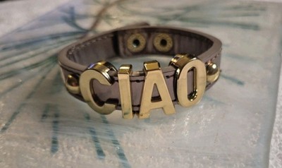BCBGeneration  CIAO  Leather & Large Metal Leather Cuff/Bracelet