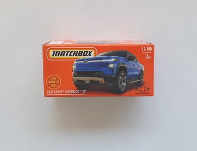 2024 Chevy Silverado EV Truck Blue  12/100 ** Matchbox Power Grabs BOX 960M 1:64