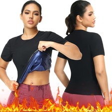 Sauna Suit for Women Weight Loss Sauna Shirt Sweat Vest Workout Body Shaper Tops