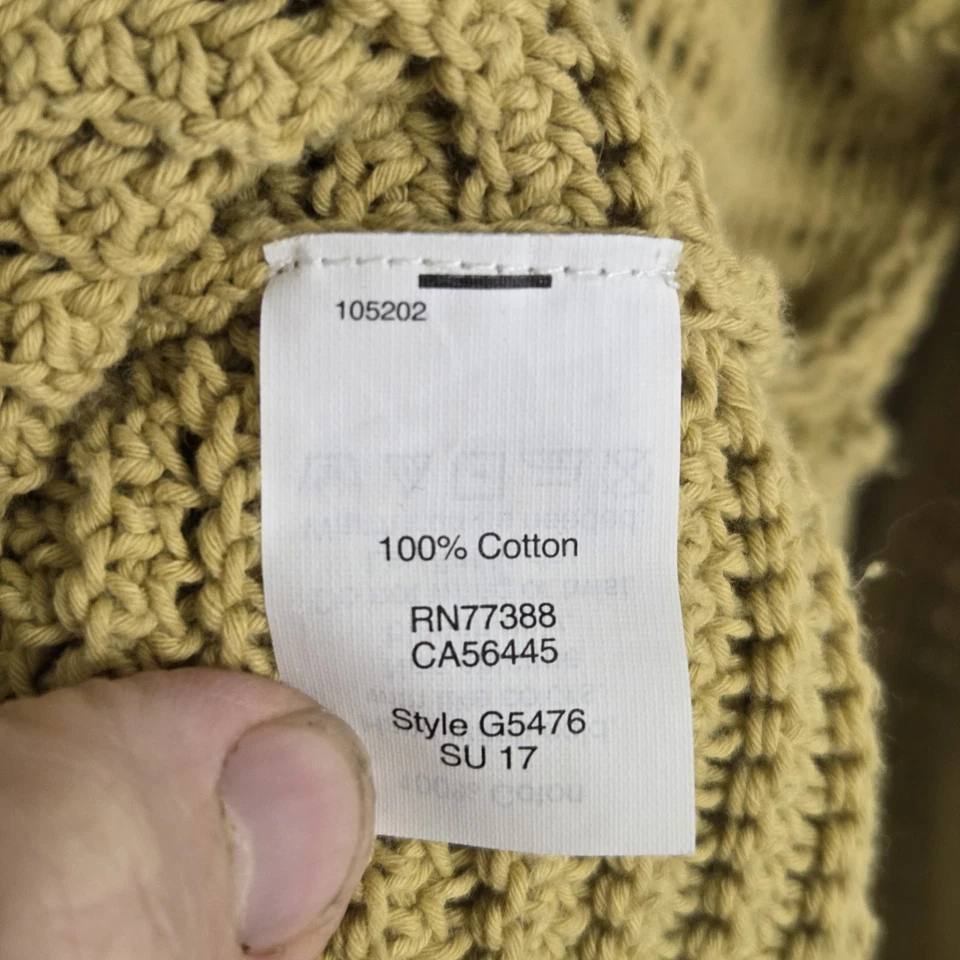 Suéter Madewell Tejido Abierto Delicado Crochet Cuello Redondo Dorado Amarillo Talla Pequeña Foto 4 de 4