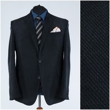 Mens Black Argyle Blazer 50R UK Size A.W.DUNMORE Sport Coat Jacket