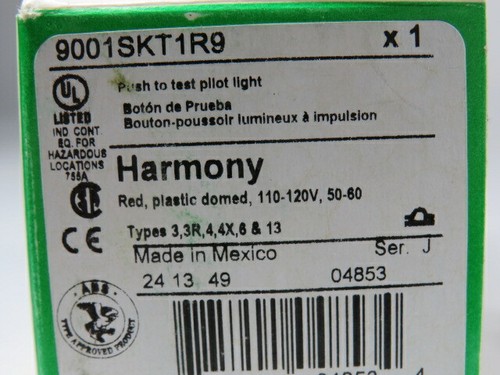 Schneider Electric 9001-SKT1R9 Ser H Push-To-Test Red Pilot Light 1NC ! NEW ! - Picture 5 of 5