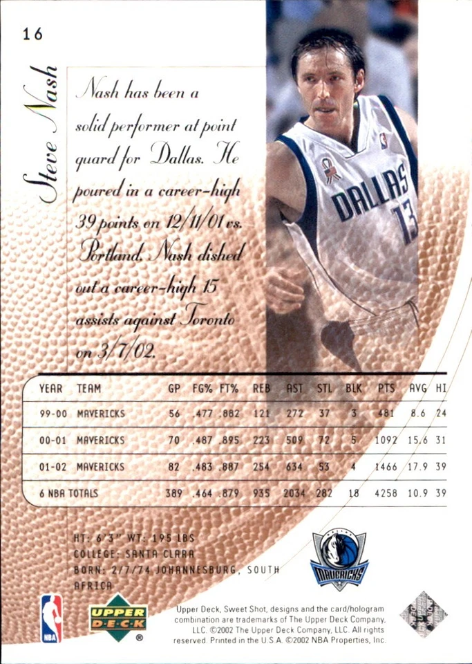 2002-03 SWEET SHOT Upper Deck Base STARS 🏀 YOU PICK YOUR FAVS ⛹️NBA BASKETBALL - Image 4 of 4