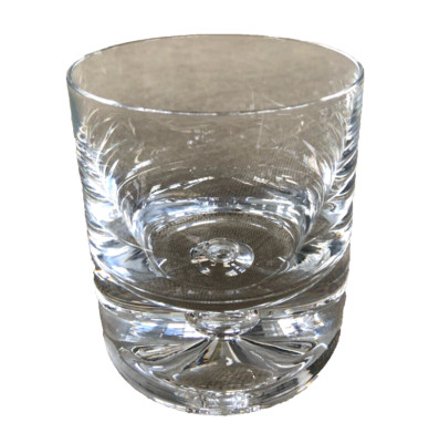 Krosno Glass Crystal Poland MCM Old Fashioned Air Bubble Heavy Bottom Authentic 