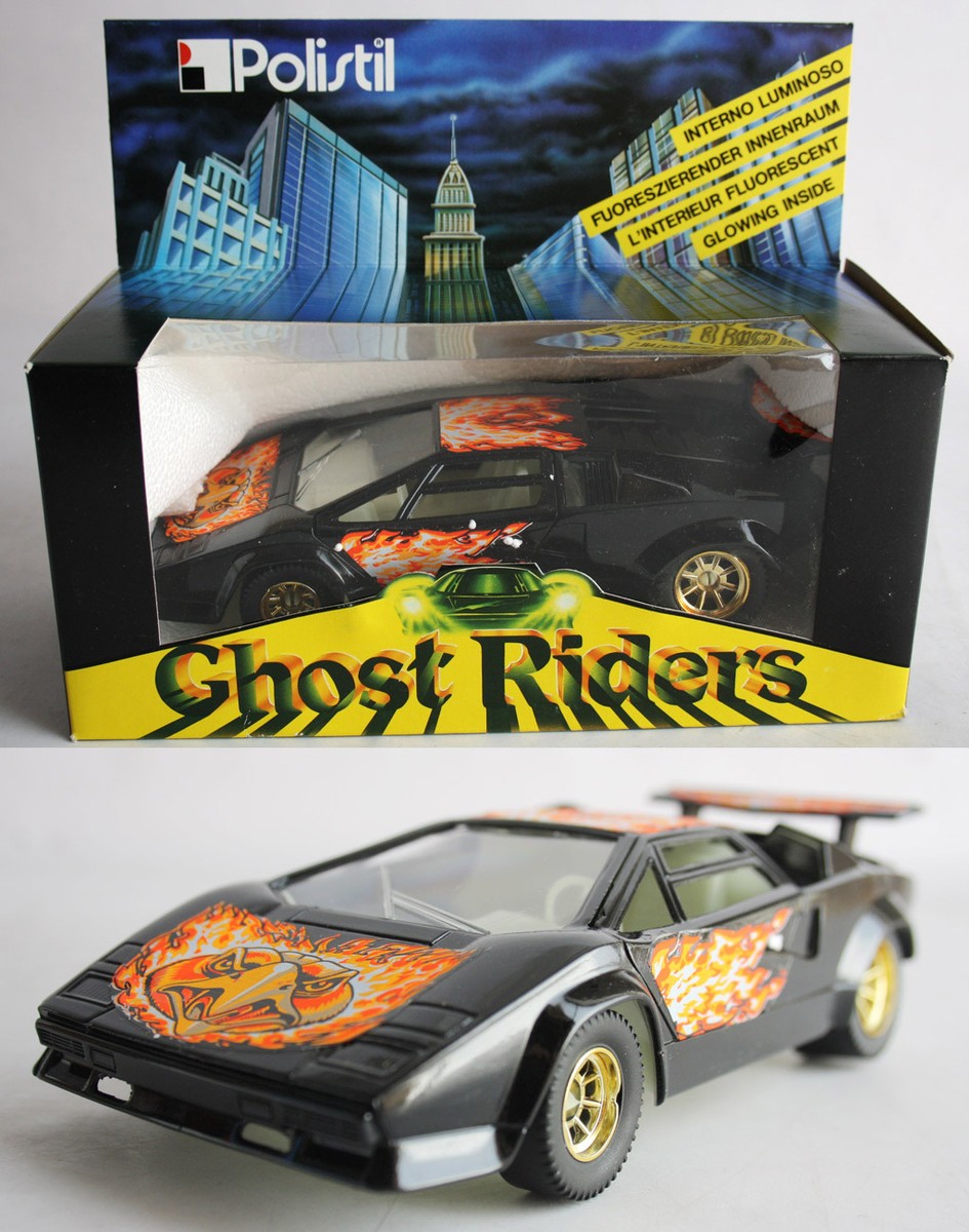 RARE VINTAGE 80'S POLISTIL GHOST RIDERS 1:23 LAMBORGHINI COUNTACH
