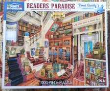 Puzzle White Mountain Readers Paradise 1000 Piece Jigsaw Made In USA