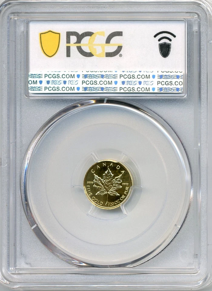 DIE TRIAL (1985) Canada 1/20oz $1 Gold ML Brass Reverse - PCGS SPECIMEN 68 - Image 3 of 3