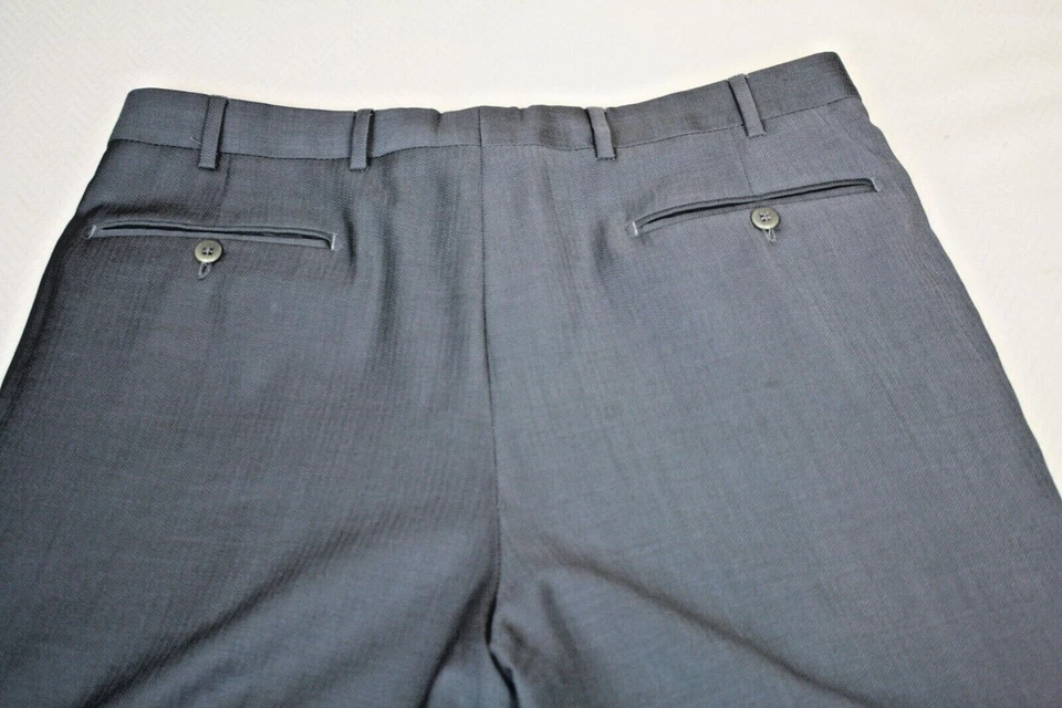 Pantalón ZANELLA Hombre Gris Pizarra Dos Pliegues Y Puños Mini Espiga 35 x 29.5 Foto 4 de 4
