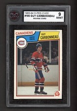 1983-84 OPC #185 GUY CARBONNEAU ROOKIE CARD KSA 9 MINT