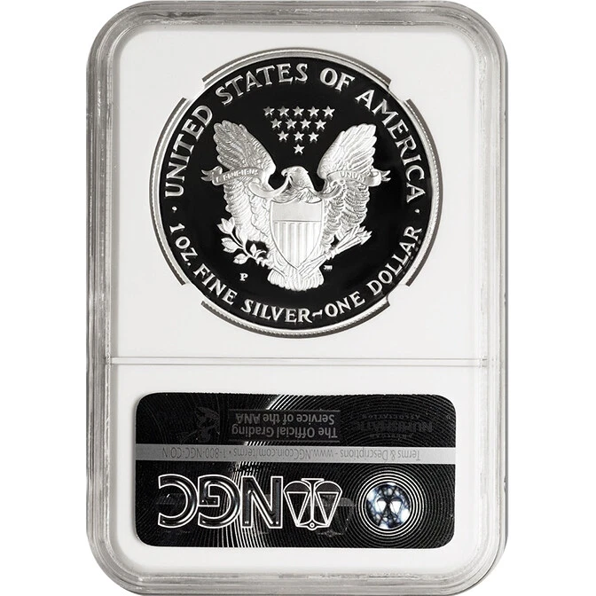 1995-P Proof American Silver Eagle One Dollar Coin NGC PF70 Ultra Cameo - Image 2 of 2