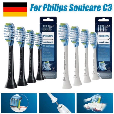 4x Philips Sonicare C3 blanco Premium placa cuidado cabezales de cepillo NHUUHUH