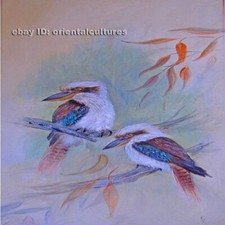 Chinese 100 real natural silk thread,su hand embroidery kits:birds on branch 8"