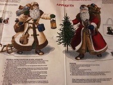 "Olde Father Christmas" VIP Cranston Print Works Co. Fabric Panel 4 Appliqu s