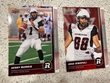 Lot of 2 Oversized CFL Ottawa RedBlacks Upper Deck Trading Cards