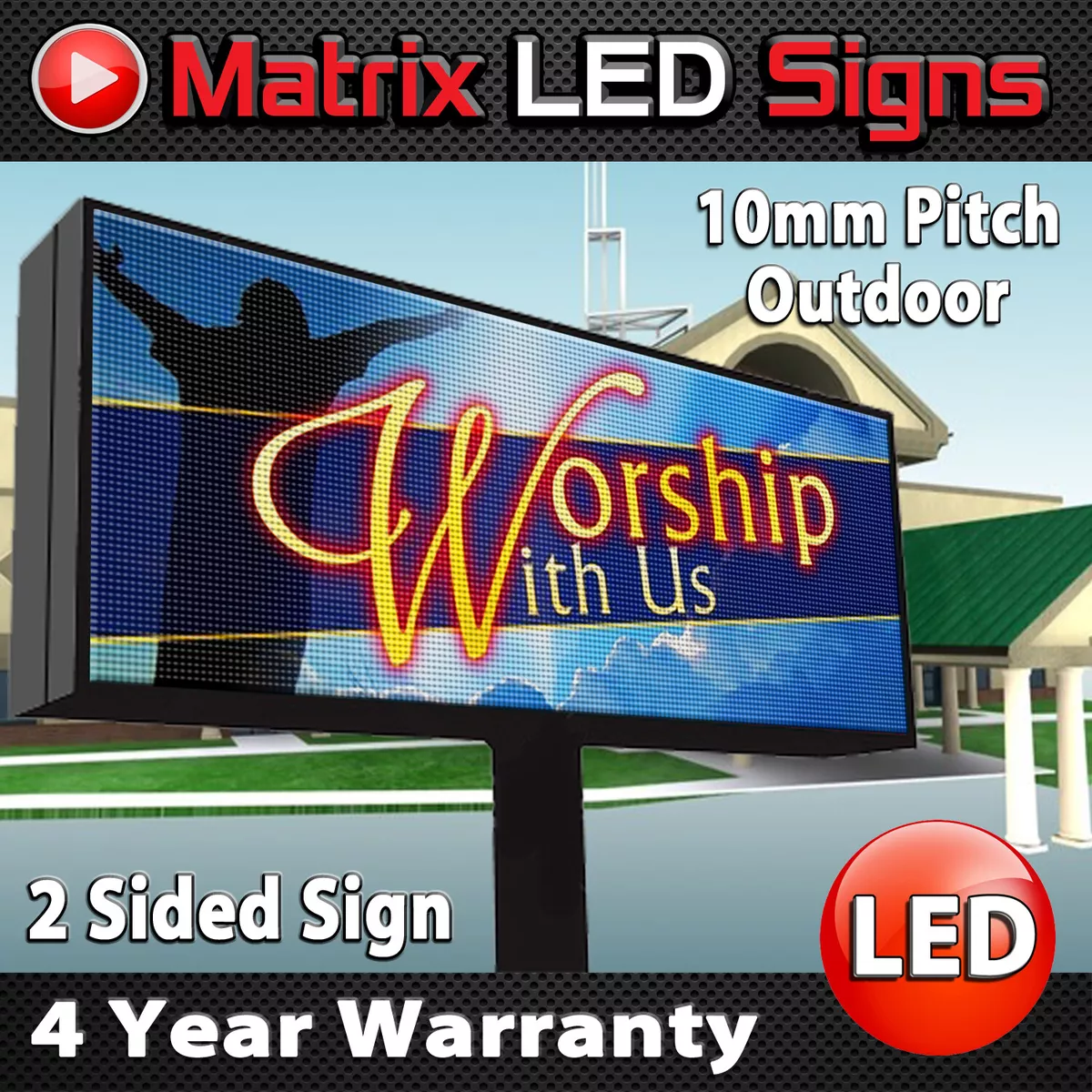 Sign Outdoor Full Color Sided LED Programmable Message Digital |