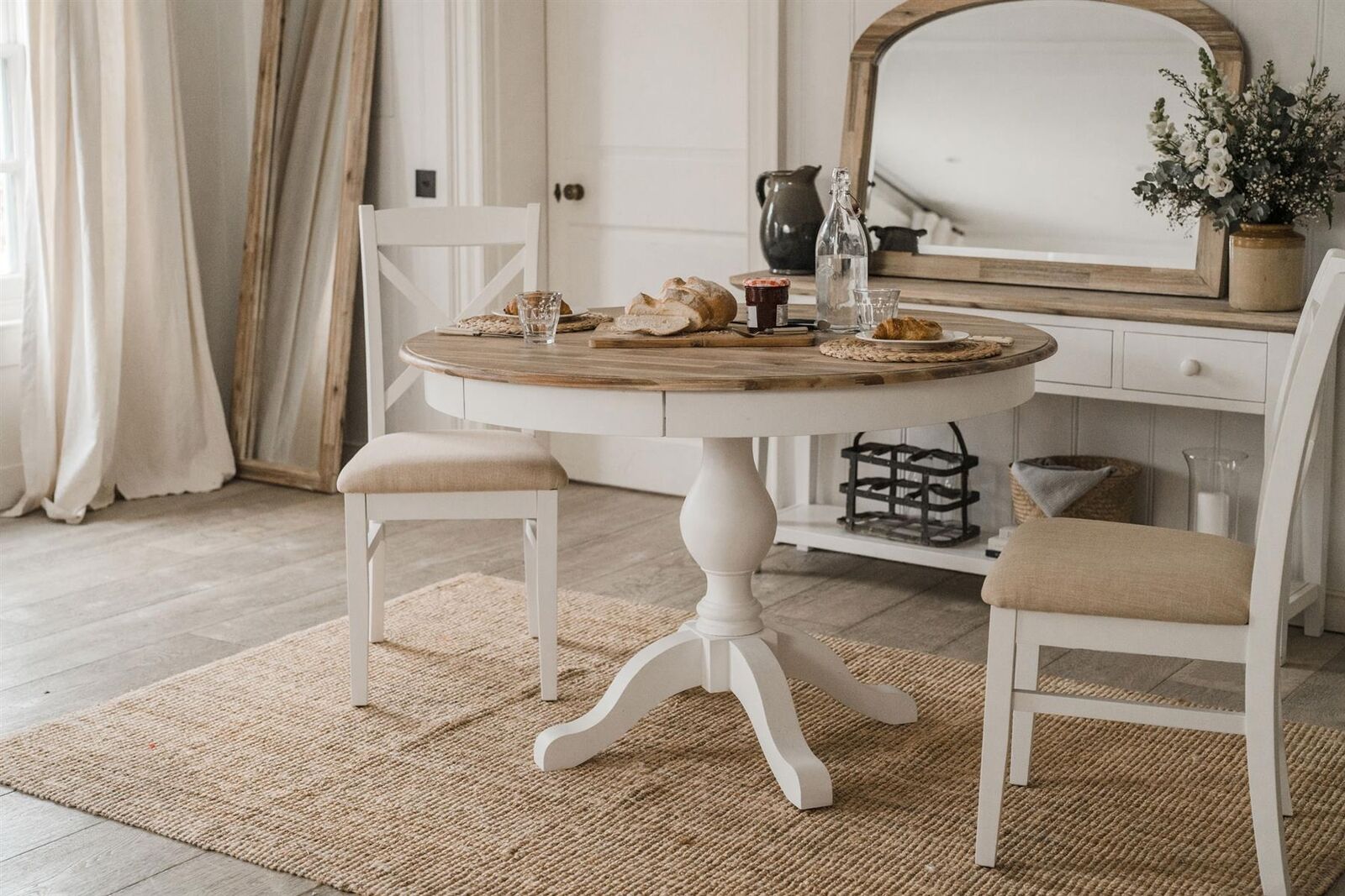 Florence White Round Dining Table 120cm