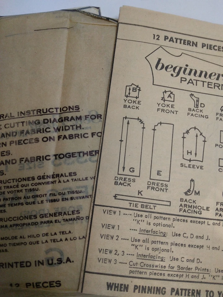 Sack Dress Sheath Pockets Loose Fitting 11 Jr Advance 3335 Sewing Pattern VTG - Image 4 of 4