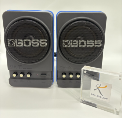 BOSS MA-12 Studio Monitor Speaker Pair Tested Working Used Vintage