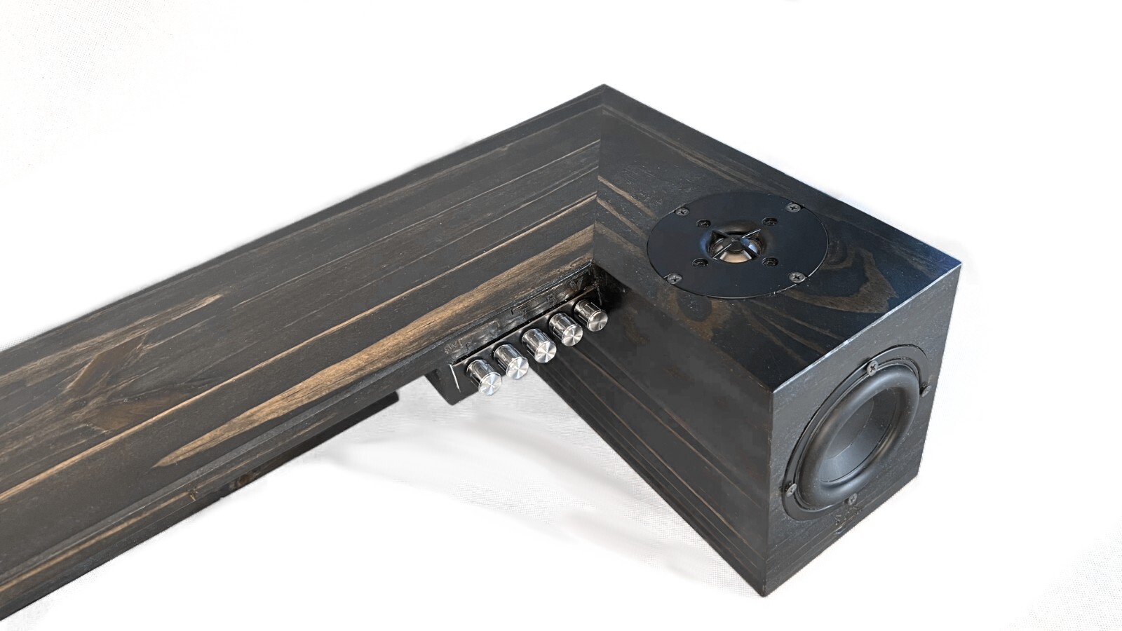 HANDMADE 2.1 SURROUND BAR & DESK RISER with SPEAKERS by Super Gremlin&reg;.