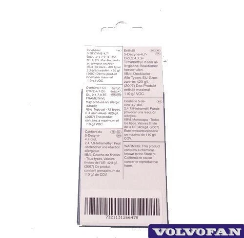 Pintura 417 Pintura de Retoque Azul Náutico Perla Pin Kit VOLVO Coches 31266470 Foto 2 de 2
