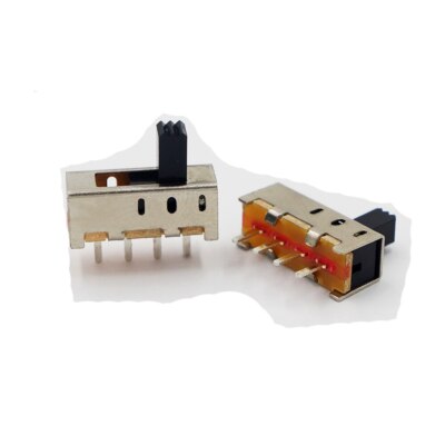 Single Pole 3-Position Slide Switch SP3T On-On-On - Stackpole S5-31, 6A Rating, Panel Mount