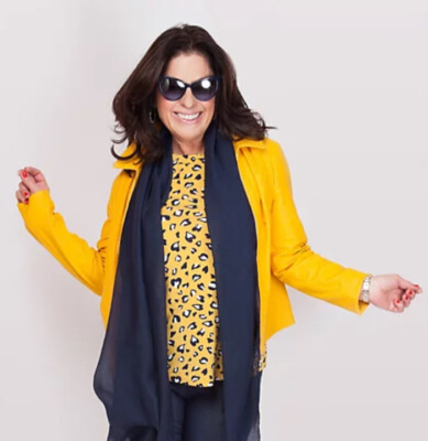 Kim & Co Deluxe Denim Knit Zip Front Collar Jacket Yellow Size XL