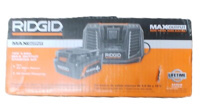 Ridgid Max Output Starter Kit 18V Lithium 4.0Ah Battery and Charger Set AC9540