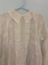 ADORABLE VINTAGE SHEER ToddlerBaby DRESS NO SIZE see MEASUREMENTS off white lace