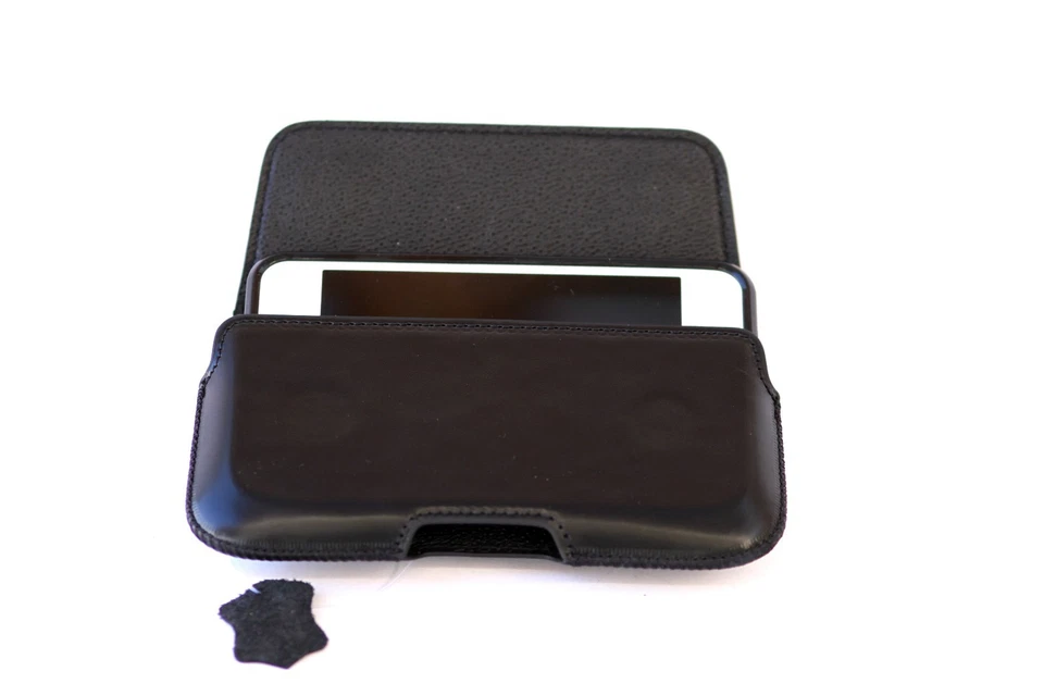 Funda de transporte con clip para cinturón de cuero genuino de alta calidad para teléfono Foto 4 de 4