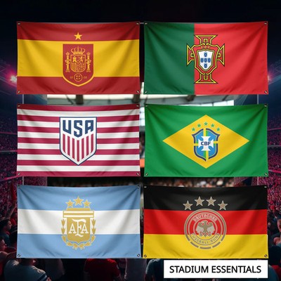 2026 World Cup National Flags Set Argentina Brazil France Germany England Spain
