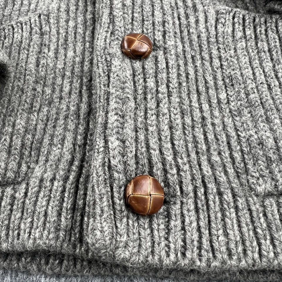 Vintage Pringle Of Scotland Sweater Mens Large Gray Shawl Cardigan Wool 80s - Image 2 of 4