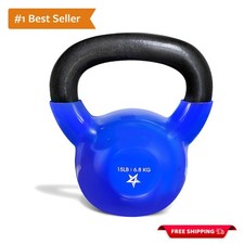 Elegant 15 LB Vinyl Coated Kettlebell - Perfect for Full Body Strength Training