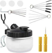 Airbrush Cleaning Kit Spray Wash Cleaning Pot Stabilizer Jar Bottles Holder with