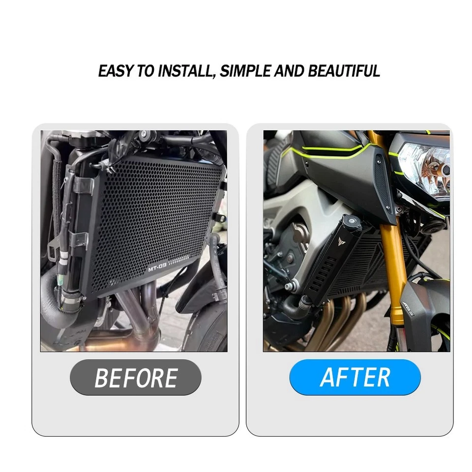 Protector de rejilla de radiador cubierta lateral protector para Yamaha MT-09 FZ-09 2014-2017 Foto 4 de 4