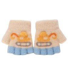 Toddler Fingerless Gloves Winter Warm Knitted Half Finger Mitten for Baby Boy...