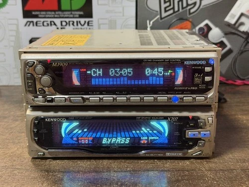 Kenwood MJ909 X707 1DIN+1DIN 3MD Cassette Deck Car Stereo Serviced Tested