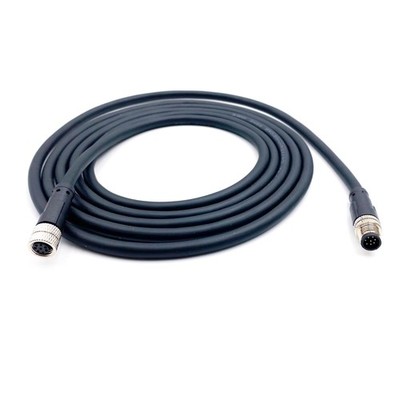 3.28ft 1Meter M8 8Pin Male To Female Connector Sensor Cable AWG24 PVC 60V 2A